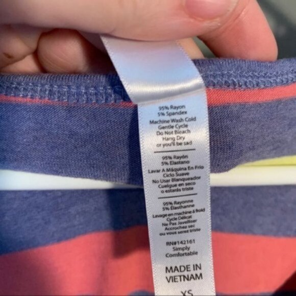 Lularoe Classic T Heather Blue Stripes - Picture 7 of 8